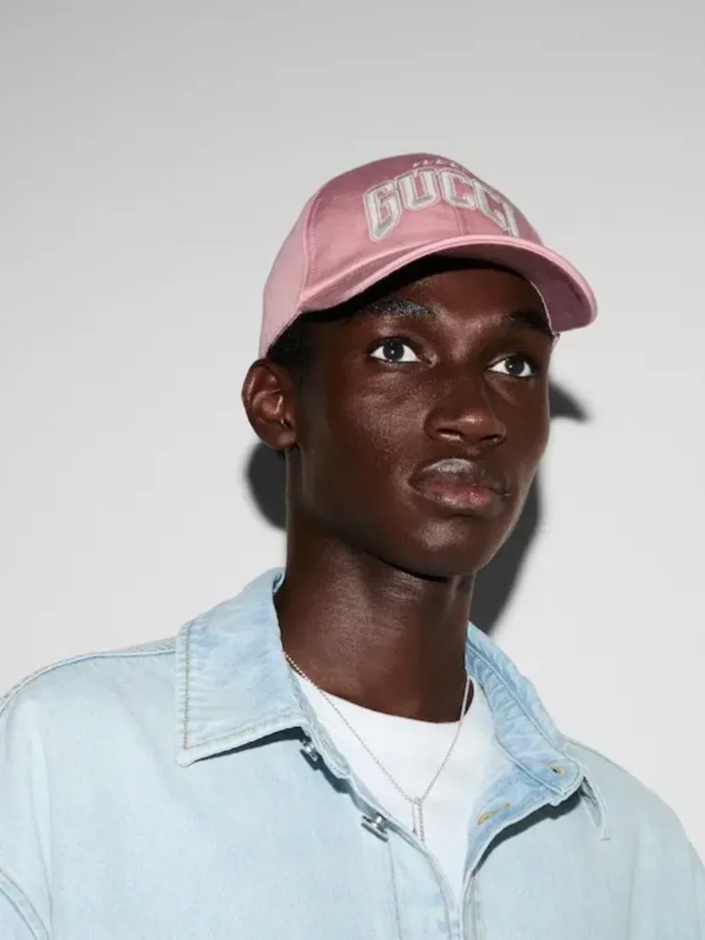 GUCCI HAT BASEBALL CAP PINK COTTON w LOGO EMBROIDERY UNISEX sz XL 60cm